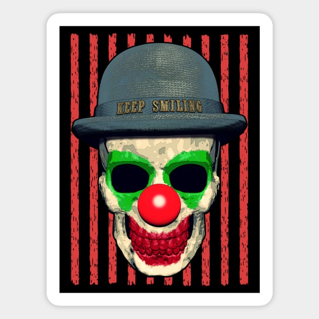 Horror Clown Skull Magnet by Drop23